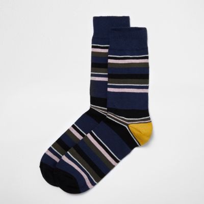 Navy striped socks